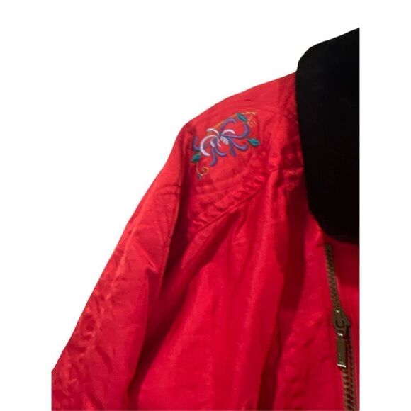 FERA Vintage Women’s Ski Jacket Cherry red faux fur Sz.6 - Picture 3 of 8